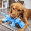 GoDog Gators Chew Guard Squeaky Plush Dog Toy, Blue, Large