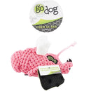 GoDog Just for Me Chew Guard Mini Flying Pig Squeaky Plush Dog Toy