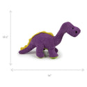 GoDog Dinos Bruto Plush Squeaker Dog Toy Purple