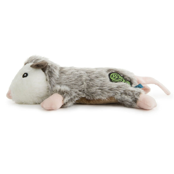 GoDog Flatz Opossum Squeaky Plush Dog Toy