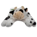 GoDog Barnyard Flats Cow Durable Squeaky Plush Dog Toy