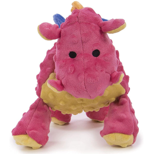 GoDog Coral Dragon Chew Guard Squeaky Plush Dog Toy