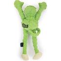 GoDog Green Tugs Monkey Chew Guard Squeaky Plush Dog Toy