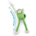 GoDog Green Tugs Monkey Chew Guard Squeaky Plush Dog Toy