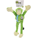 GoDog Green Tugs Monkey Chew Guard Squeaky Plush Dog Toy, Large