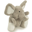 GoDog Checkers Elephant Squeaky Plush Dog Toy, Gray