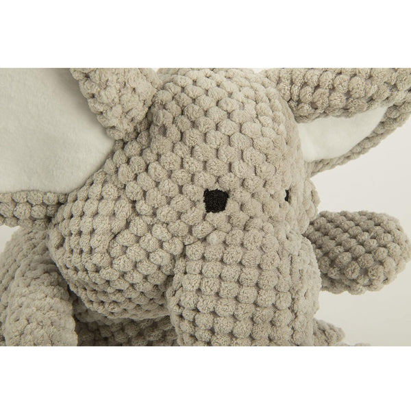 GoDog Checkers Elephant Squeaky Plush Dog Toy, Gray