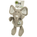 GoDog Checkers Elephant Squeaky Plush Dog Toy, Gray, X-Large