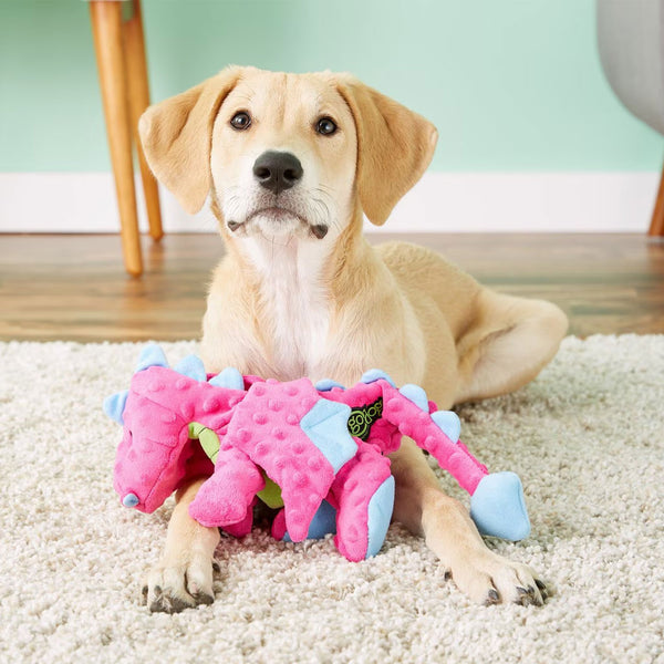 GoDog Dragons Chew Guard Squeaky Plush Dog Toy