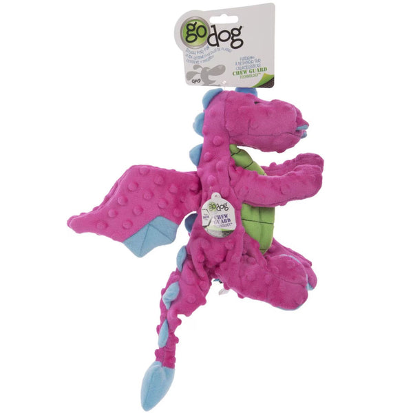 GoDog Dragons Chew Guard Squeaky Plush Dog Toy