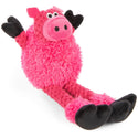 GoDog Checkers Skinny Pig Squeaker Dog Toy, Pink