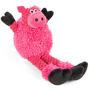 GoDog Checkers Skinny Pig Squeaker Dog Toy, Pink