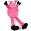 GoDog Checkers Skinny Pig Squeaker Dog Toy, Pink