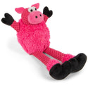 GoDog Checkers Skinny Pig Squeaker Dog Toy, Pink