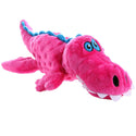 GoDog Pink Gator Chew Guard Squeaky Plush Dog Toy