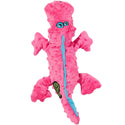 GoDog Pink Gator Chew Guard Squeaky Plush Dog Toy