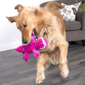 GoDog Pink Gator Chew Guard Squeaky Plush Dog Toy