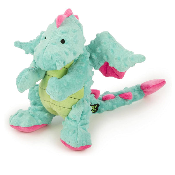 GoDog Dragons Chew Guard Squeaky Plush Dog Toy, Seaform