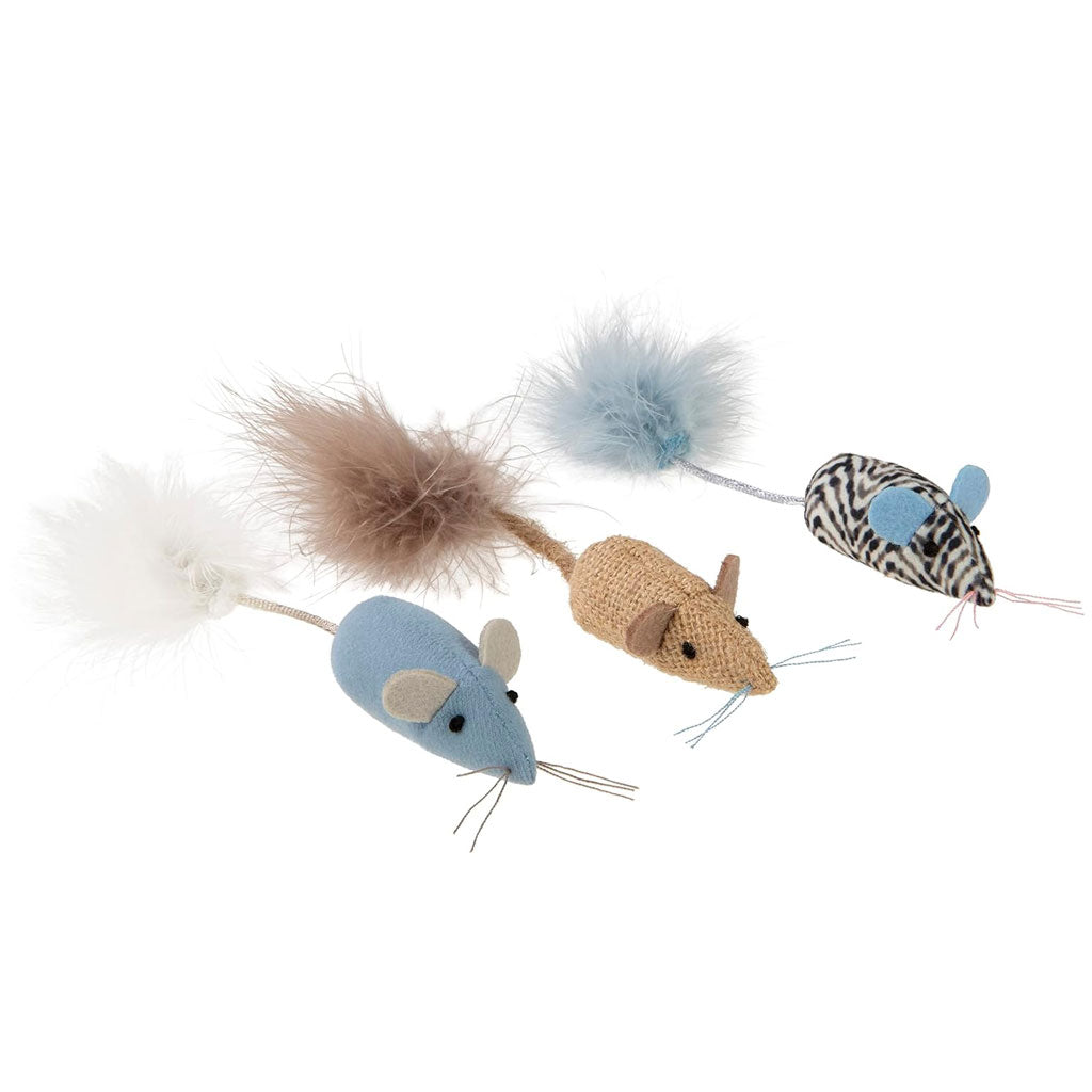 SmartyKat Instincts Catnip Caravan Plush Mice with Feather Tails Cat Toys