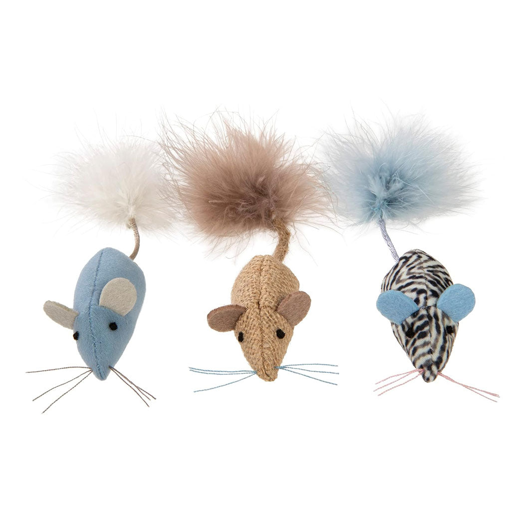 SmartyKat Instincts Catnip Caravan Plush Mice with Feather Tails Cat Toys