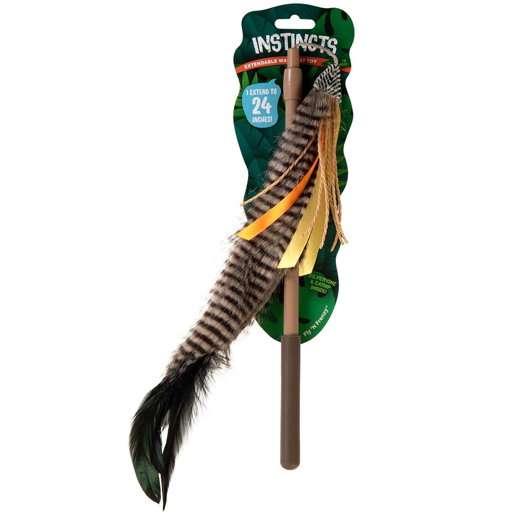 SmartyKat Instincts Fly 'N Frenzy Extendable Wand Cat Toy