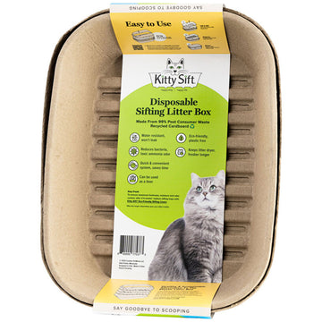 Kitty Sift Disposable Sifting Litter Box, Large, 4-pack