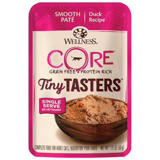 Wellness CORE Tiny Tasters Grain-Free Smooth Pate Duck Wet Food for Cats (1.75 oz x 12 pouches)