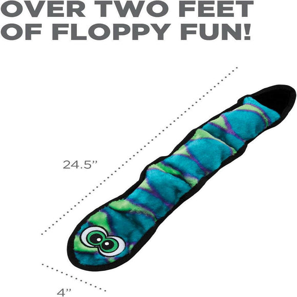 Outward Hound Invincible Durablez Snake 3 Squeaker Blue / Green Dog Toy (Large)