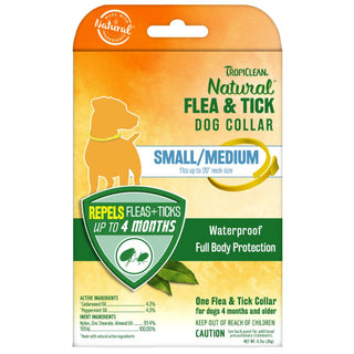 Tropiclean Natural Flea & Tick Dog Collar For Small & Medium Dogs