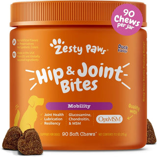 Zesty Paws Mobility Bites Duck Flavored Soft Chew Joint Dog Supplement  (90 ct)
