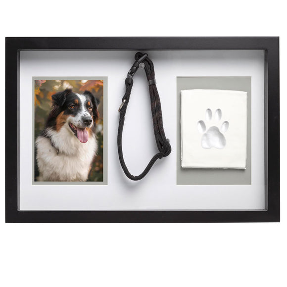 Pearhead Pet Memorial Collar Picture Frame with Pawprint Clay Kit