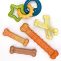 Nylabone Puppy Power Chew Teething Toy Rings Dogs Bacon Flavor