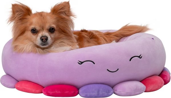 Squishmallows Plush Bolster Pet Bed, Beula the Octopus