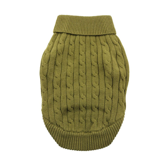 Doggie Design Combed Cotton Cable Knit Sweater for Dogs & Cats