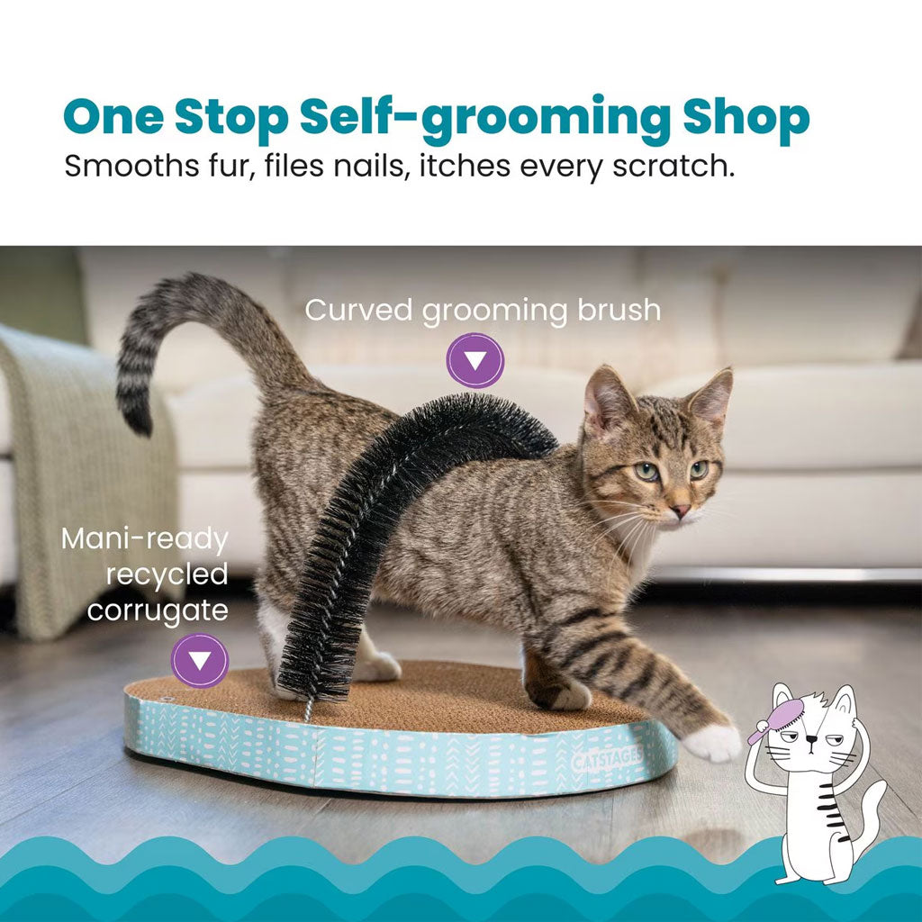 Petstages Scratch & Groom Scratch Pad & Grooming Brush Cat Toy