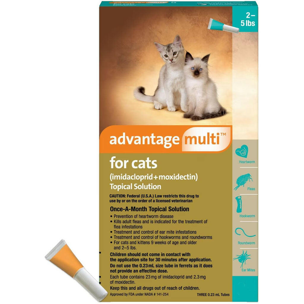 Advantage Multi for Cats 2–5 lbs- Flea Heartworm Treatment