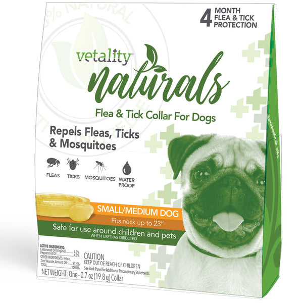 TevraPet Vetality Naturals 4 Month Flea & Tick Collar For Dogs, small/medium