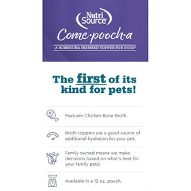 NutriSource Come-Pooch-A Chicken Bone Broth Recipe Food Topper for Dogs