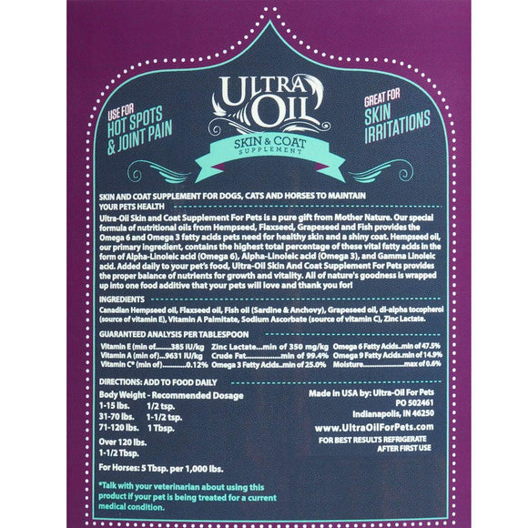 Ultra Oil Skin & Coat Supplement for Dogs & Cats