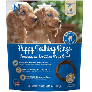 N-Bone Puppy Teething Rings, Peanut Butter Flavor, 3 count