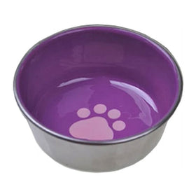 Van Ness Decorated Stainless Cat Dish, Color Varies