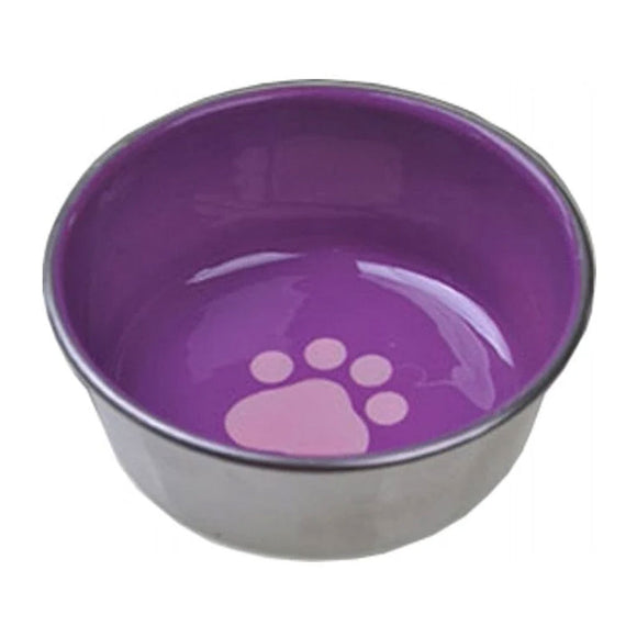 Van Ness Decorated Stainless Cat Dish, Color Varies