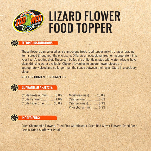 Zoo Med Lizard Flower Food Topper - Reptile Food Supplement