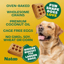 Natoo Crunchy Biscuits Big Bite Oats, Banana, & Honey Flavor for Large Dog