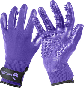Buy purple HandsOn Bathing &amp; Grooming Gloves for Cats, Dogs &amp; Horses