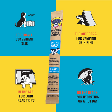 Brutus Broth "On the Go" Instant Beef Bone Broth Sticks Hip & Joint Formula with Glucosamine for Dogs (5 count) - 0