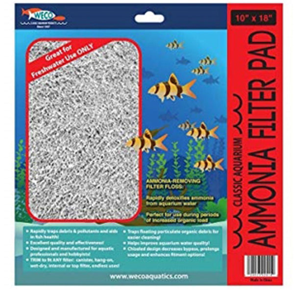 Weco Classic Aquarium Ammonia Filter Pad, 10" x 18"