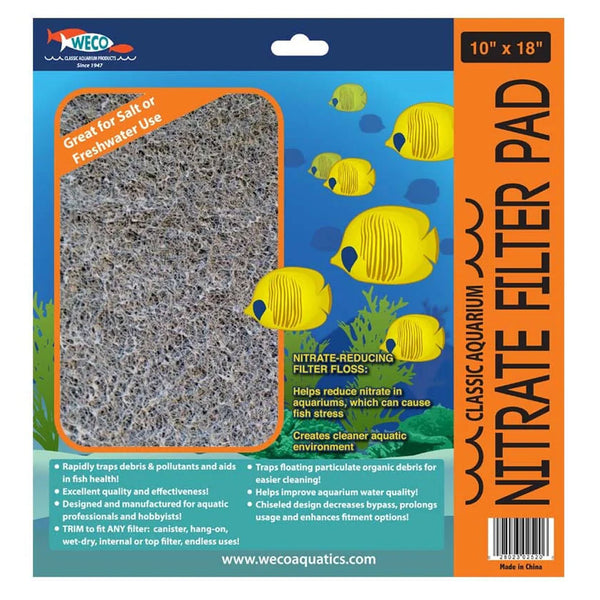 Weco Classic Aquarium Nitrate Filter Pad, 10" x 18"