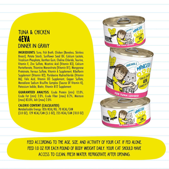 BFF Tuna & Chicken 4-Eva Dinner in Gravy Grain-Free Minced Wet Cat Food