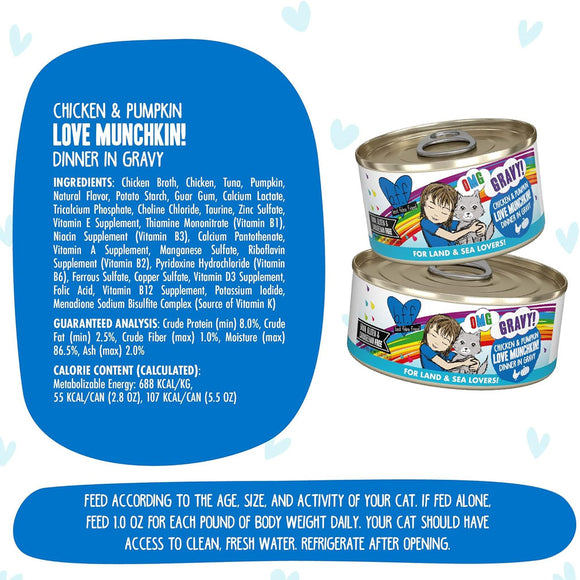 Weruva BFF Gravy Chicken & Pumpkin Love Munchkin! Dinner in Gravy Cat Food